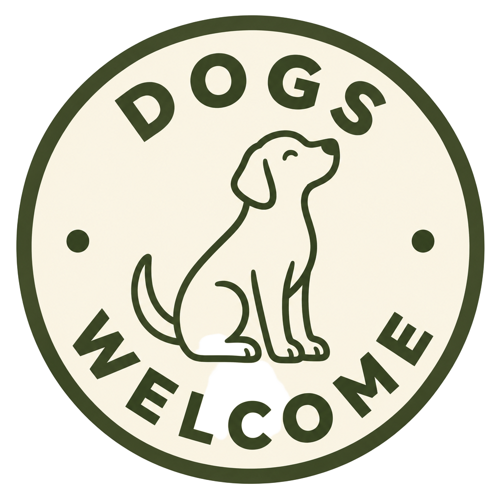 Dogs Welcome circular window sticker